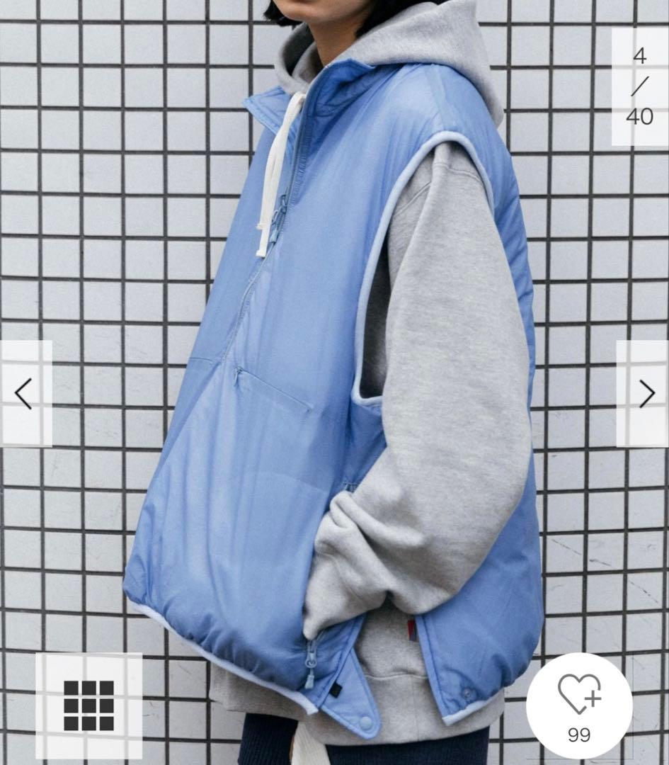 REVERSIBLE PULLOVER PUFF VEST ダイワピア