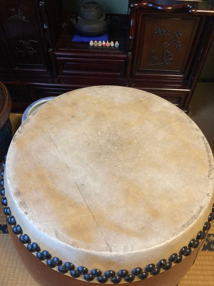 和太鼓 （宮太鼓）長胴1尺3寸 創業明治12年 雷印太鼓業4代目 林繁商店