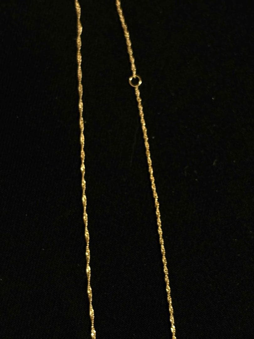 【K18 】刻印入りレディース ねじりチェーン ネックレス