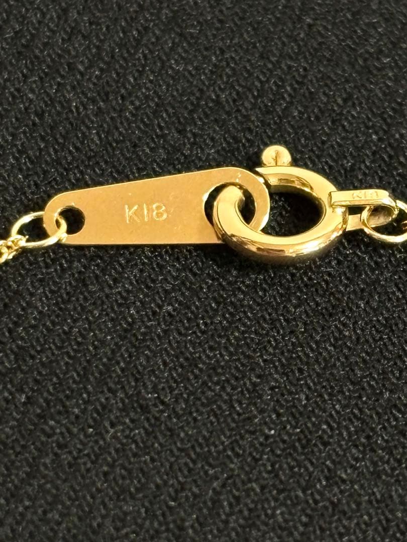 【K18 】刻印入りレディース ねじりチェーン ネックレス