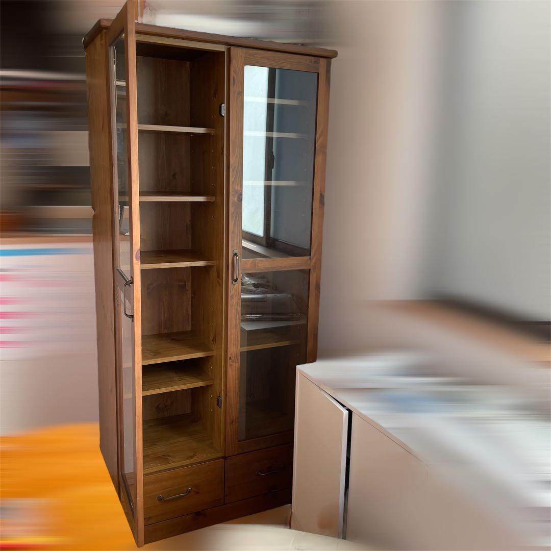 ウニコ unico オトゥール AUTEUR 食器棚　ガラスキャビネット　本棚