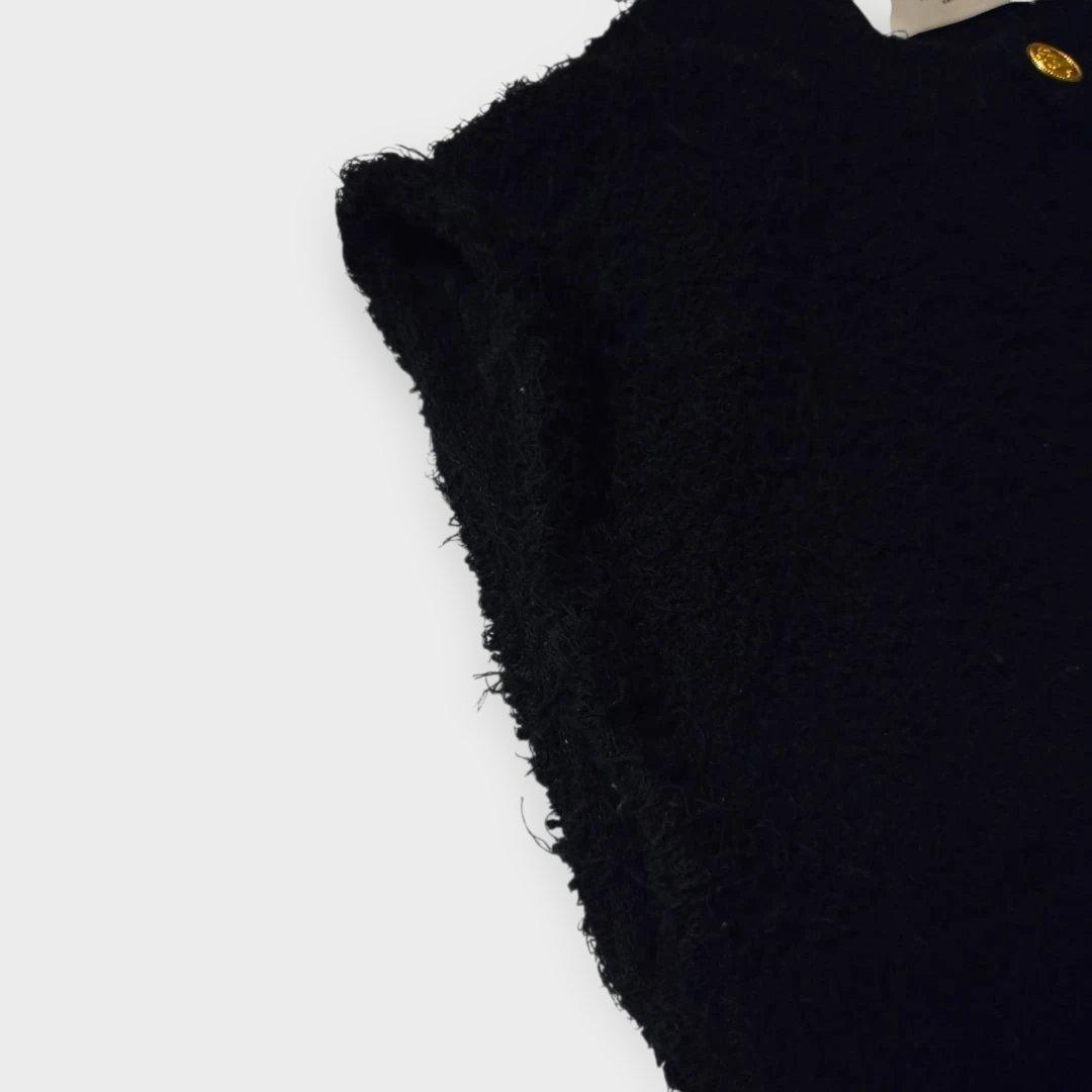 MACPHEE 23SS ツイーディーラッフル クルーネックジレ