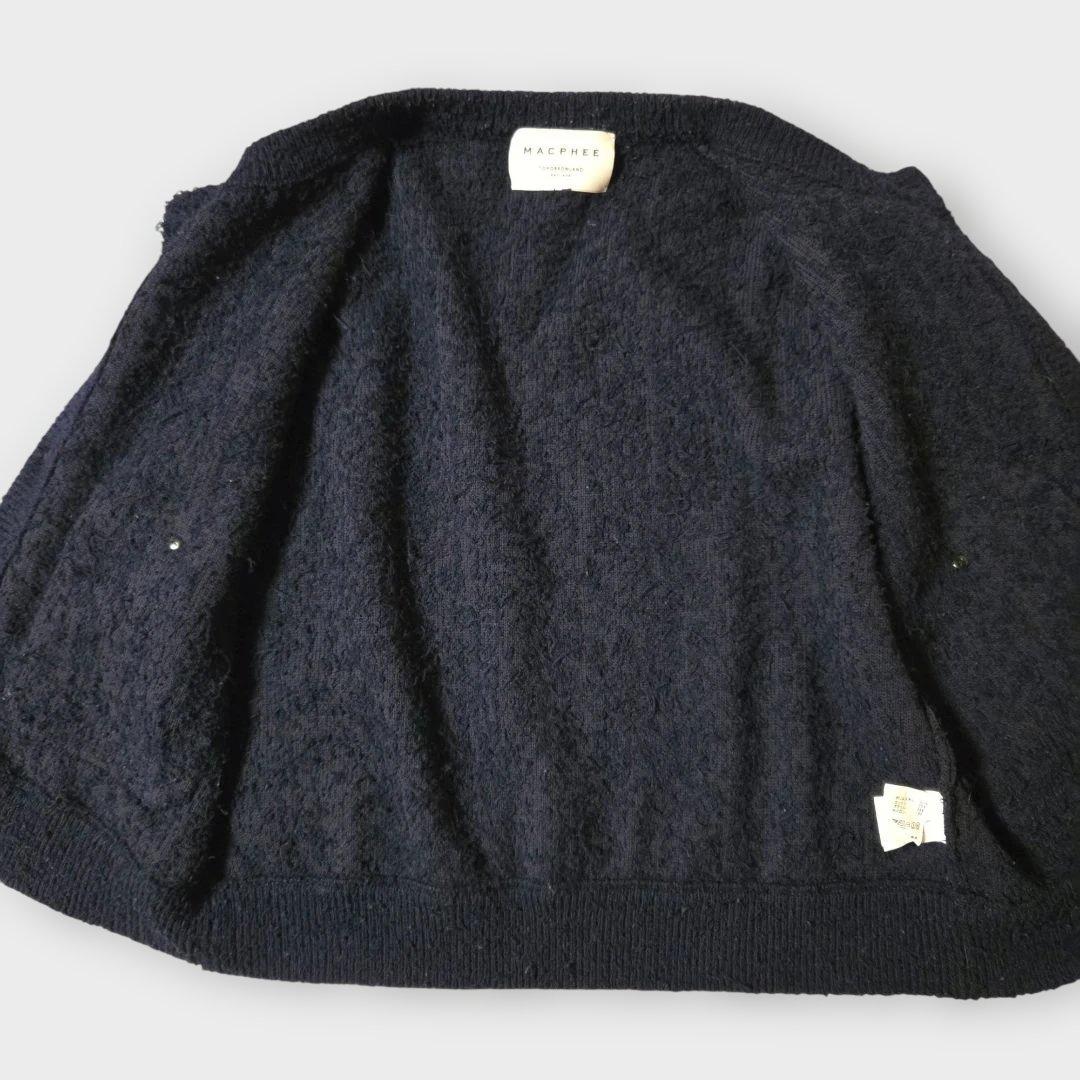 MACPHEE 23SS ツイーディーラッフル クルーネックジレ