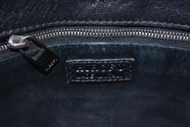 イタリア製 HIROFU ヒロフ レザー ショルダーバッグ ショルダートート 黒