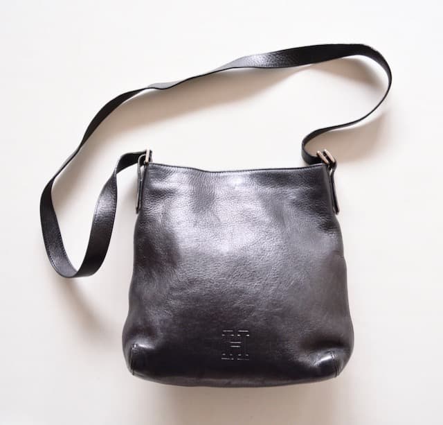 イタリア製 HIROFU ヒロフ レザー ショルダーバッグ ショルダートート 黒