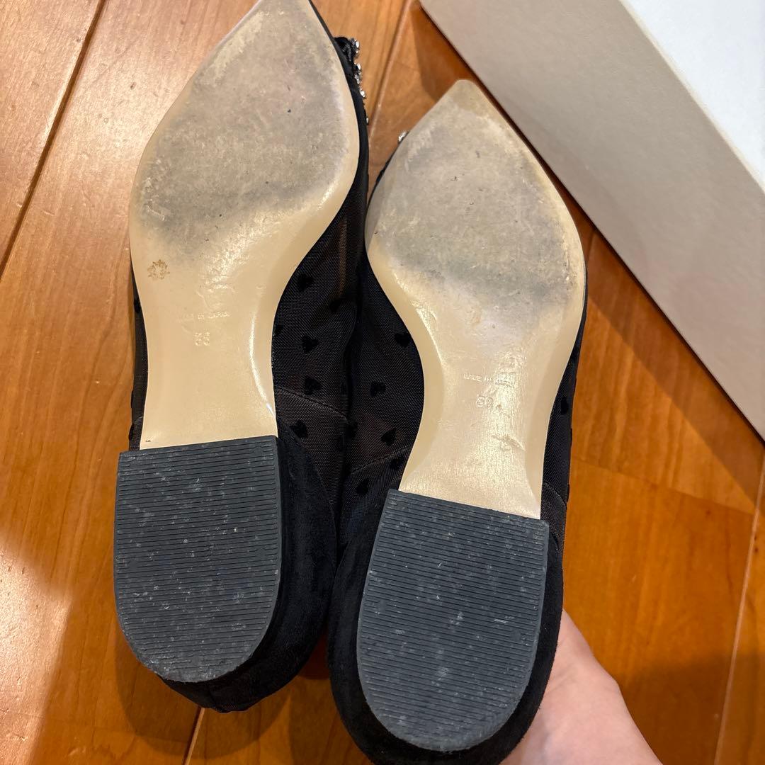 お値下！！　ピッピシック　ハートフロッキービジューパンプス　38