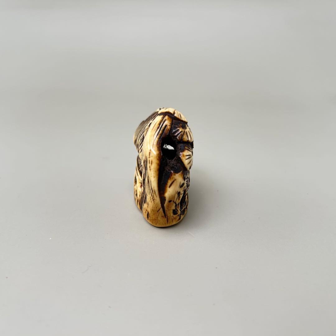 彫刻極上根付天然素材アンティーク骨董飾り物古美術置物細密細工