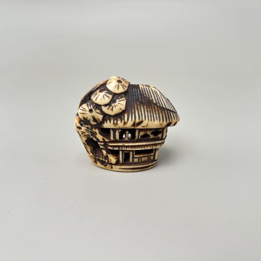 彫刻極上根付天然素材アンティーク骨董飾り物古美術置物細密細工