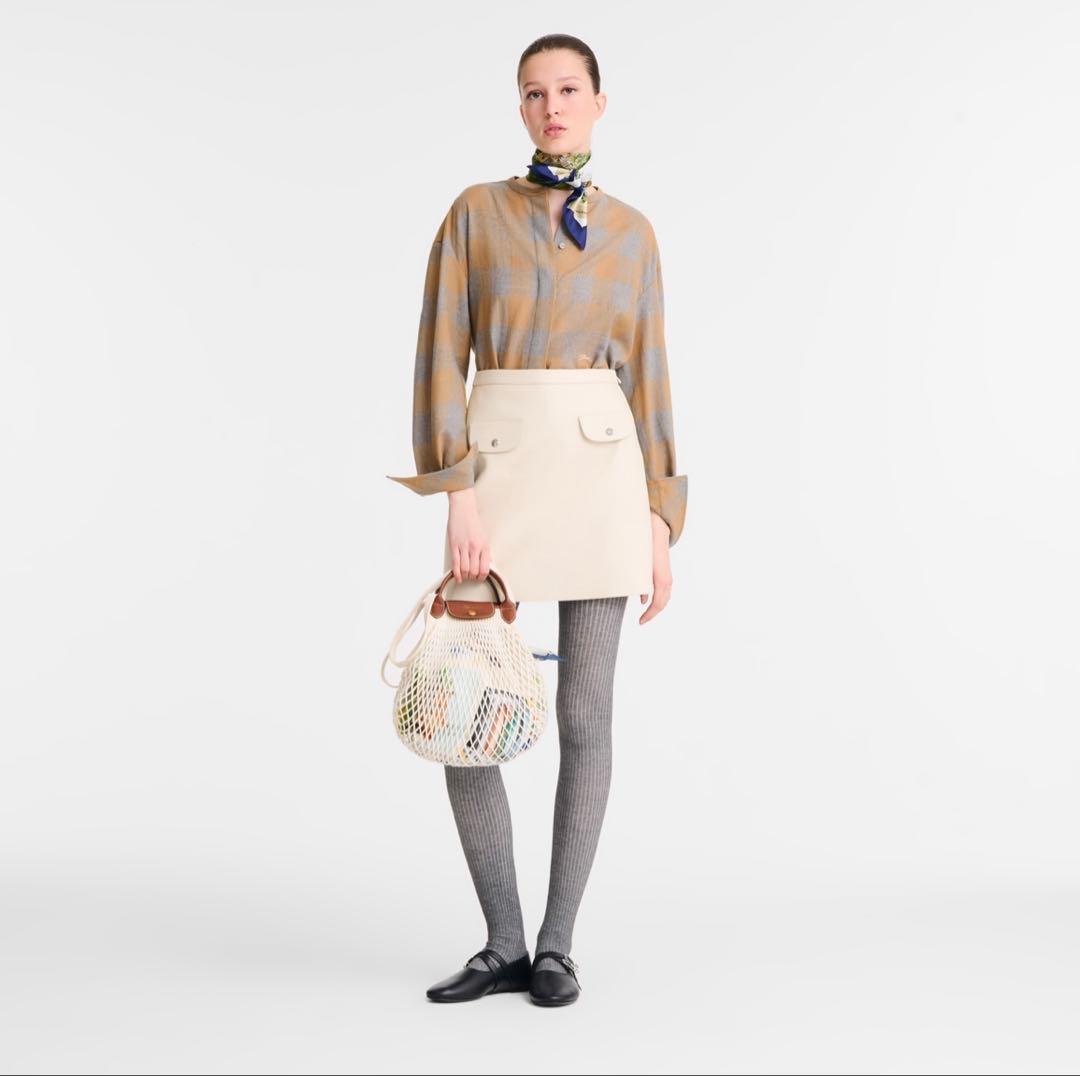 ✴︎美品 ロンシャン×フィルト　ル プリアージュ フィレ ネットバッグ　L 黒