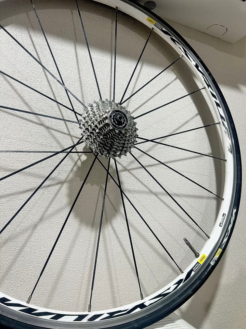 【Mavic KSYRIUM】貴重な白リム＋タイヤチューブ付◆マビック後輪のみ