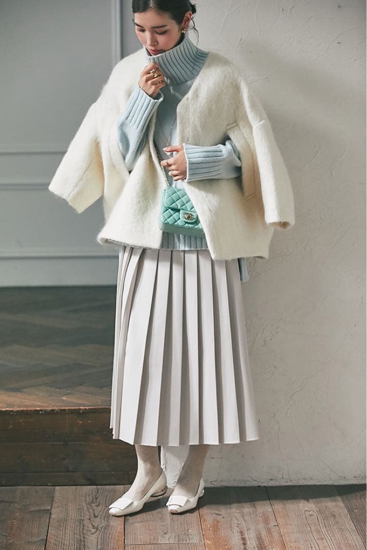 【未使用】SEVENTEN セブンテン ミディアムコクーンシャギーコートXS