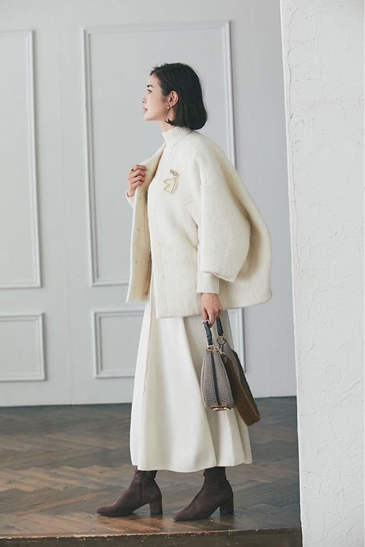 【未使用】SEVENTEN セブンテン ミディアムコクーンシャギーコートXS