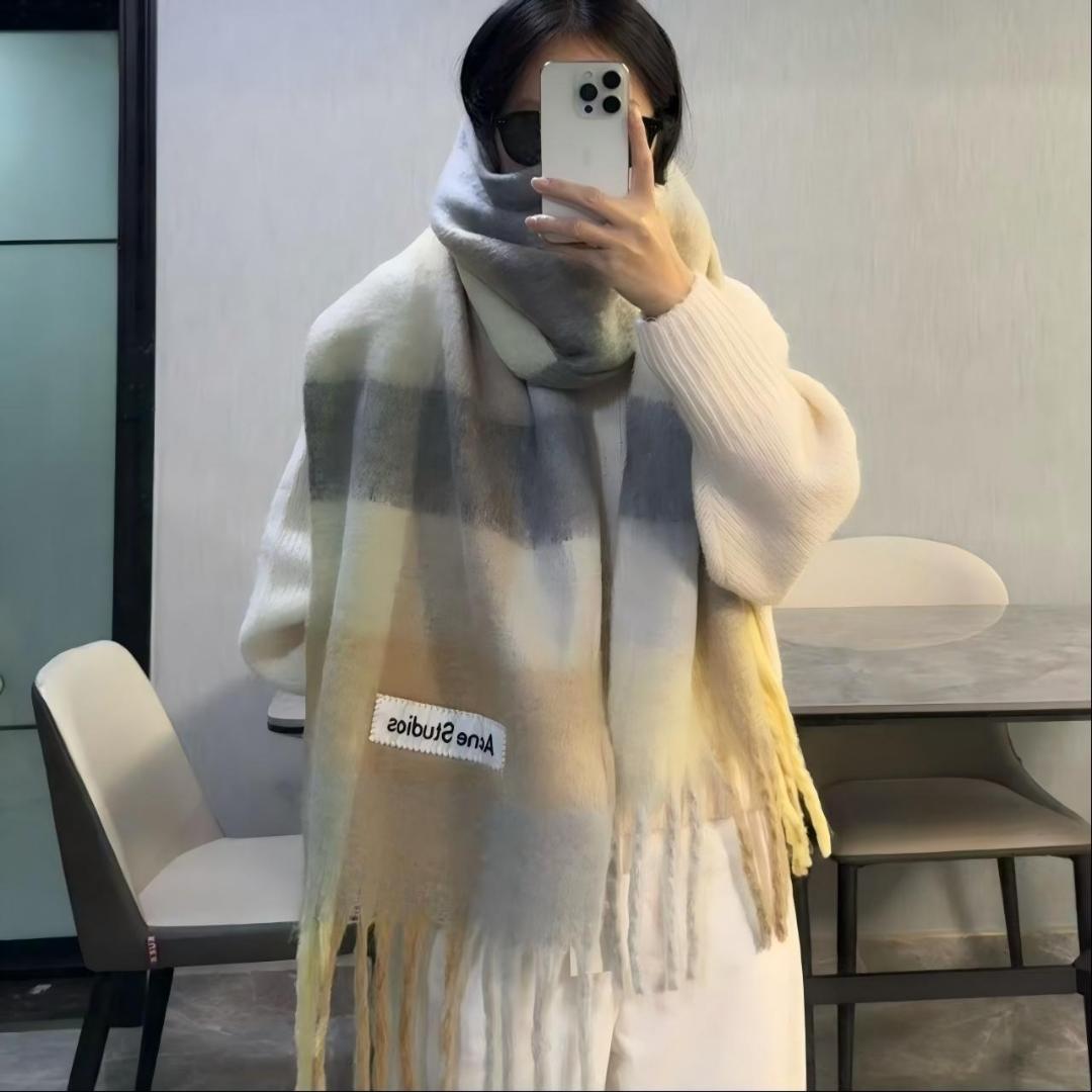 新品未使用　Acne Studios モヘアチェックスカーフマフラー