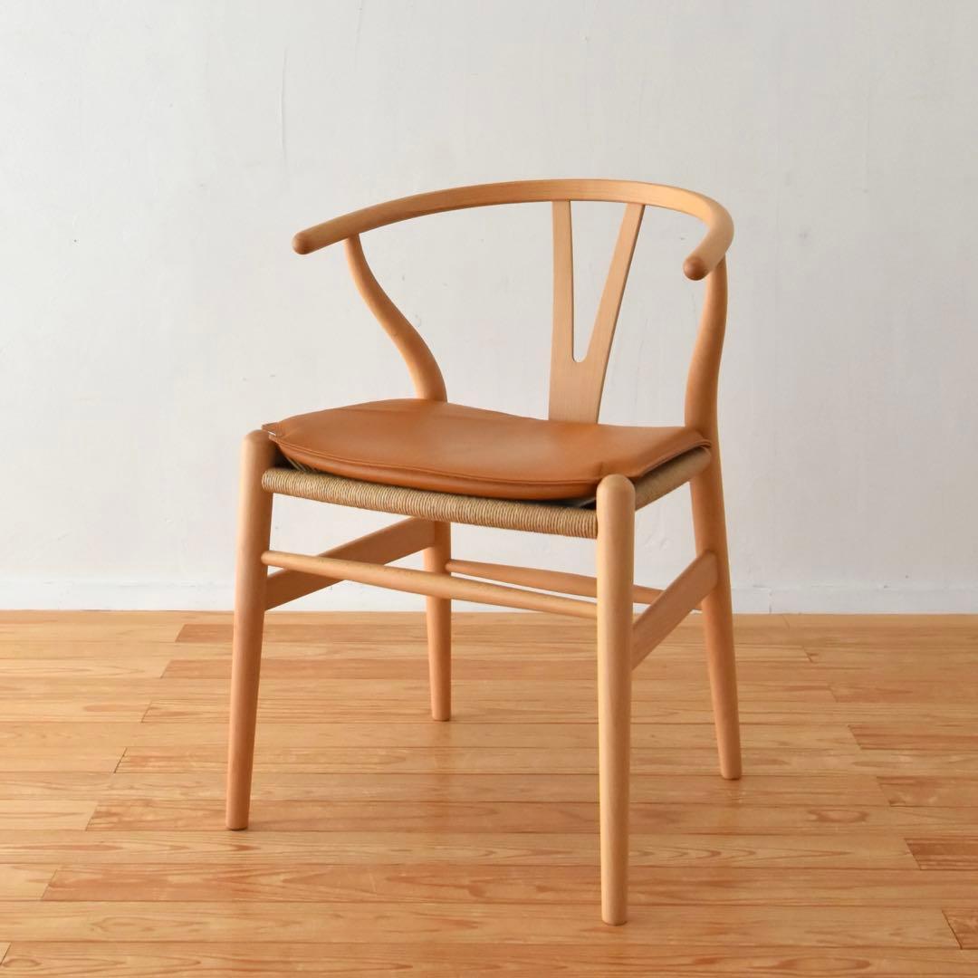 CH24 Hans.J.Wegner Yチェア　本革シートパッド付き　日本サイズ