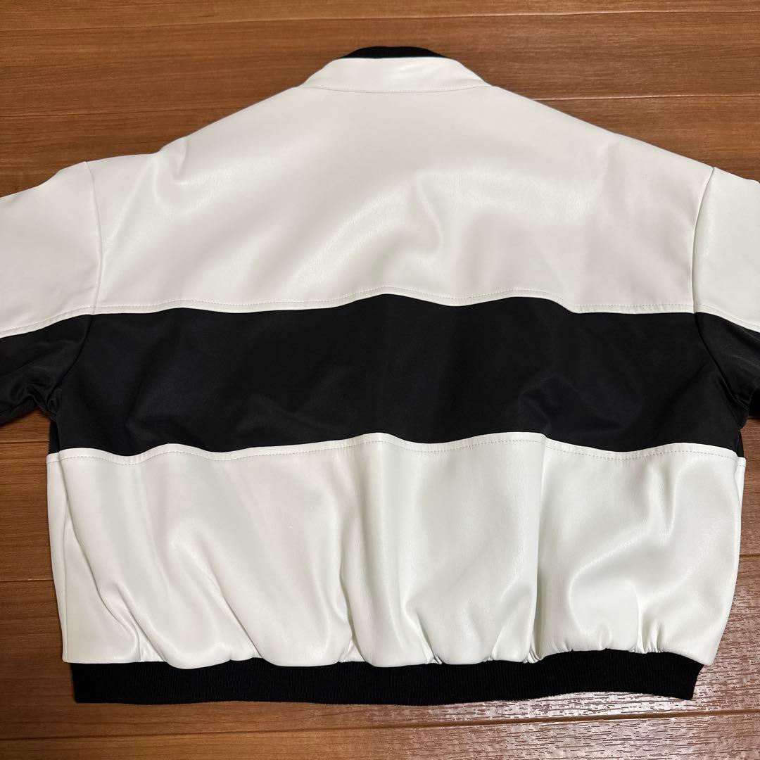 新品★GYDA★フェイクレザーショートBIKER JK★オフホワイト★ジャケット