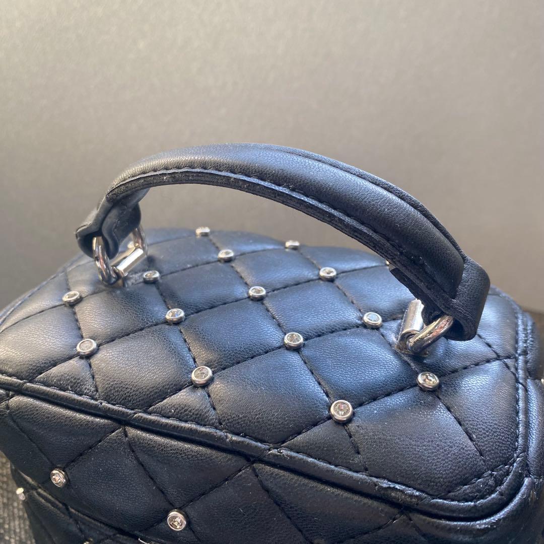 Darich キルティングビジュースクエアミニバッグ BLK 黒 ブラック