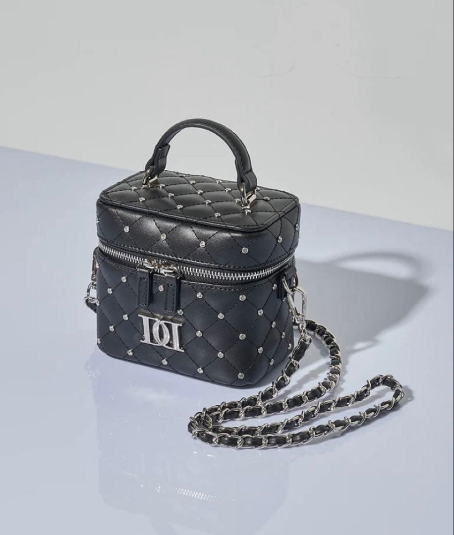 Darich キルティングビジュースクエアミニバッグ BLK 黒 ブラック