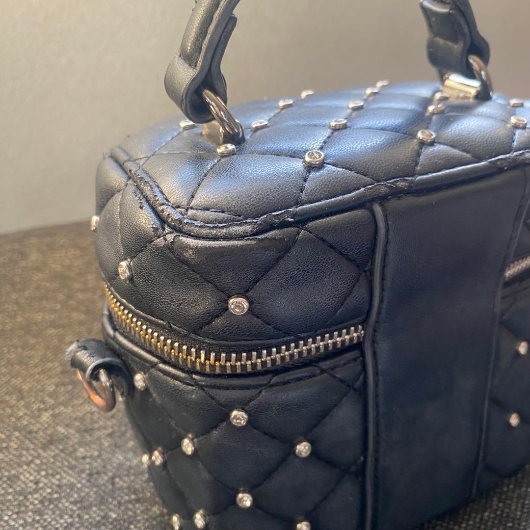 Darich キルティングビジュースクエアミニバッグ BLK 黒 ブラック