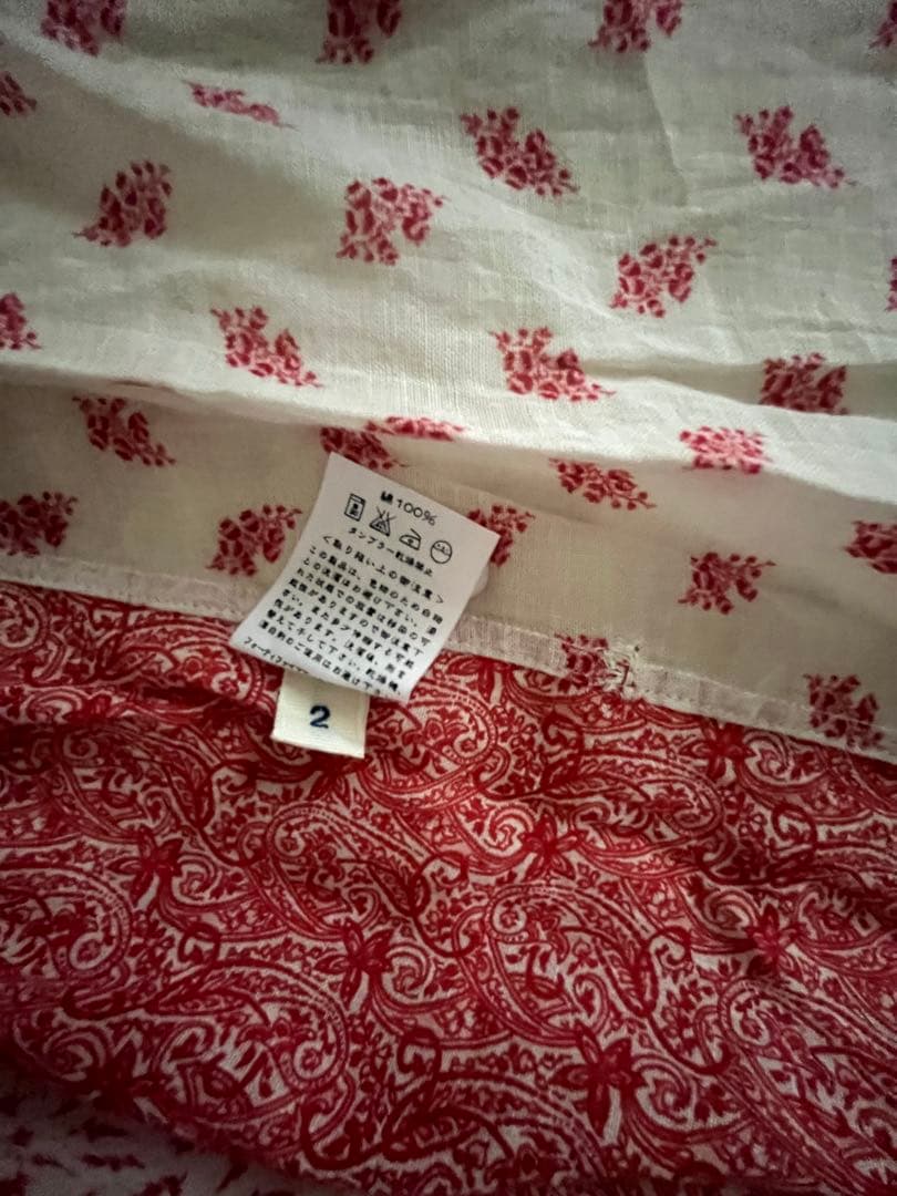 45R 試着のみ　45R 花柄パッチワークチュニック　サイズ2 パラスパレス