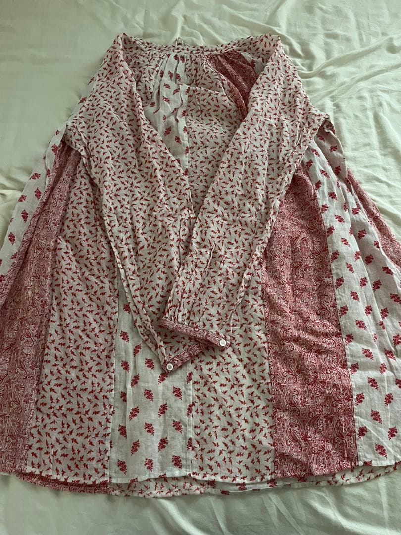 45R 試着のみ　45R 花柄パッチワークチュニック　サイズ2 パラスパレス