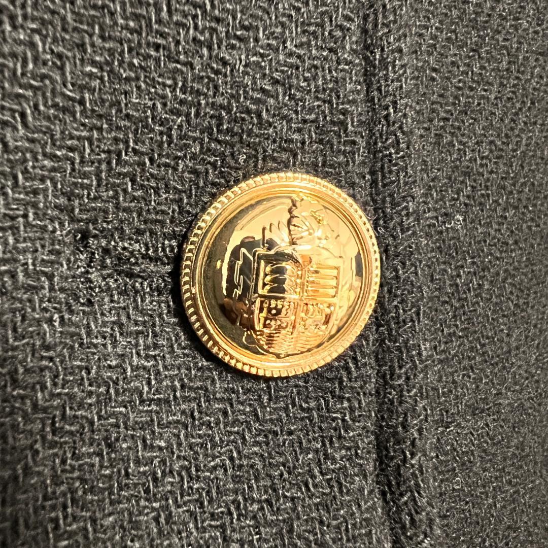 【美品】ZARA ザラ 金ボタン ハイネック ウールブレンドコート ブラック S