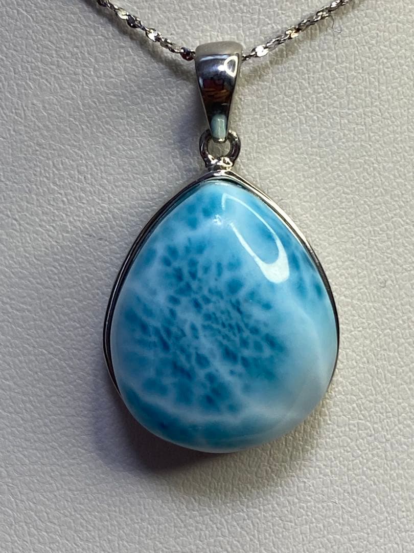 ラリマー　s925シルバー 天然石　パワーストーン　ペンダントトップ　雫