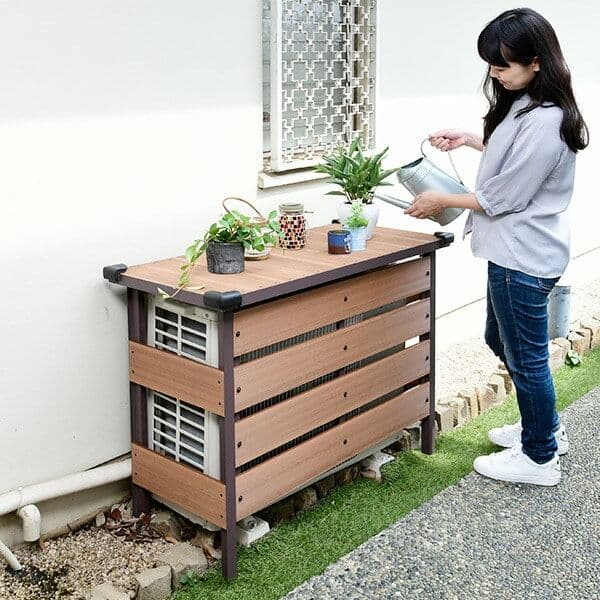 [tora様ご予約取置中] YAMAZEN 人工木エアコン室外機カバー 未開封品