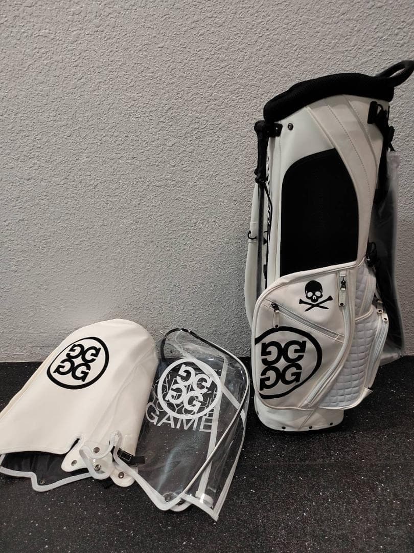 G/FORE ホワイトキャディバッグ スカルロゴ付き
