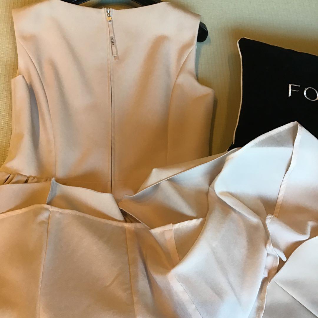 FOXEY ピンクベージュ ノースリーブ Aラインドレス40