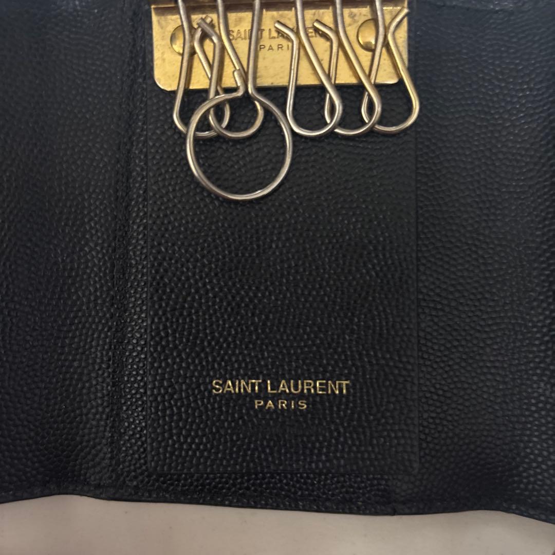 YVES SAINT LAURENT YSL サンローラン 黒レザーキーケース
