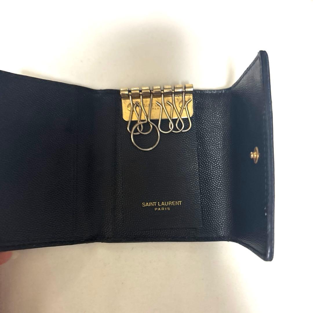 YVES SAINT LAURENT YSL サンローラン 黒レザーキーケース