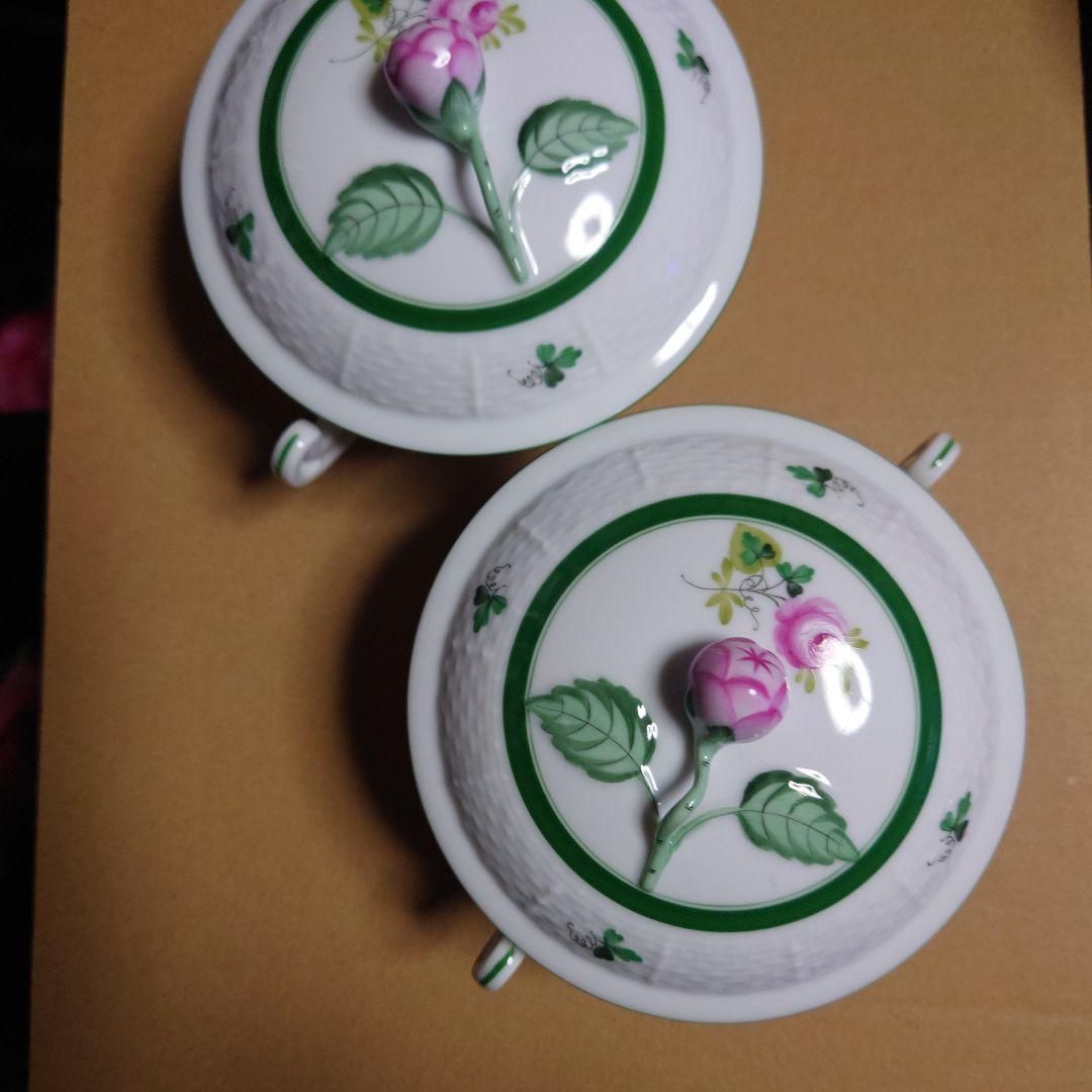 ヘレンドウィーンの薔薇　菓子入れ