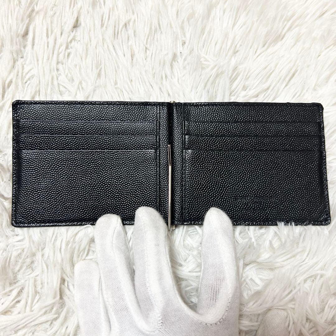 ⭐️定番⭐️サンローラン マネークリップ カードケース キャビアスキン 黒 ブラック