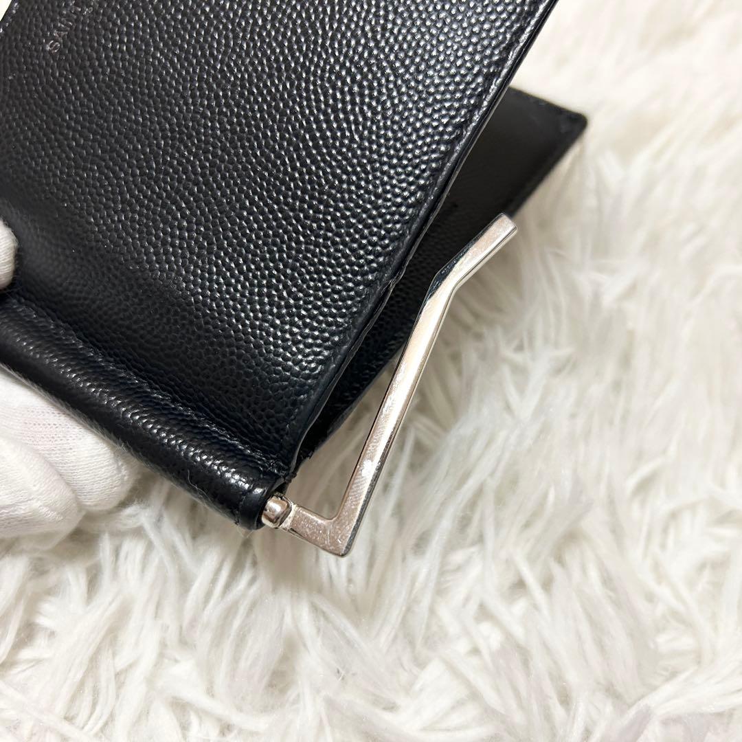 ⭐️定番⭐️サンローラン マネークリップ カードケース キャビアスキン 黒 ブラック