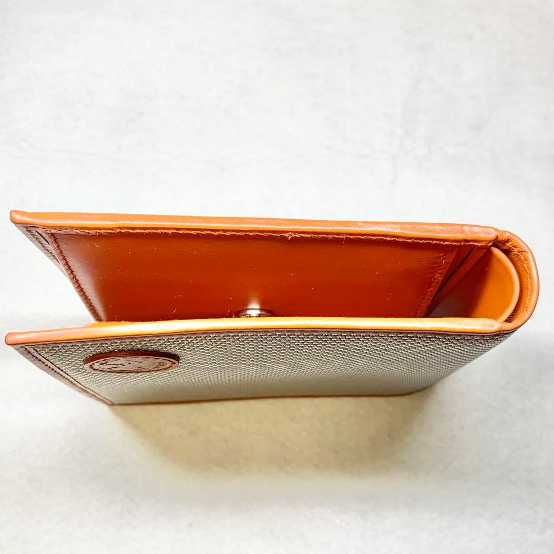 未使用級 ハンティングワールド 折り財布 ゾウロゴ グレー×ブラウン 付属品