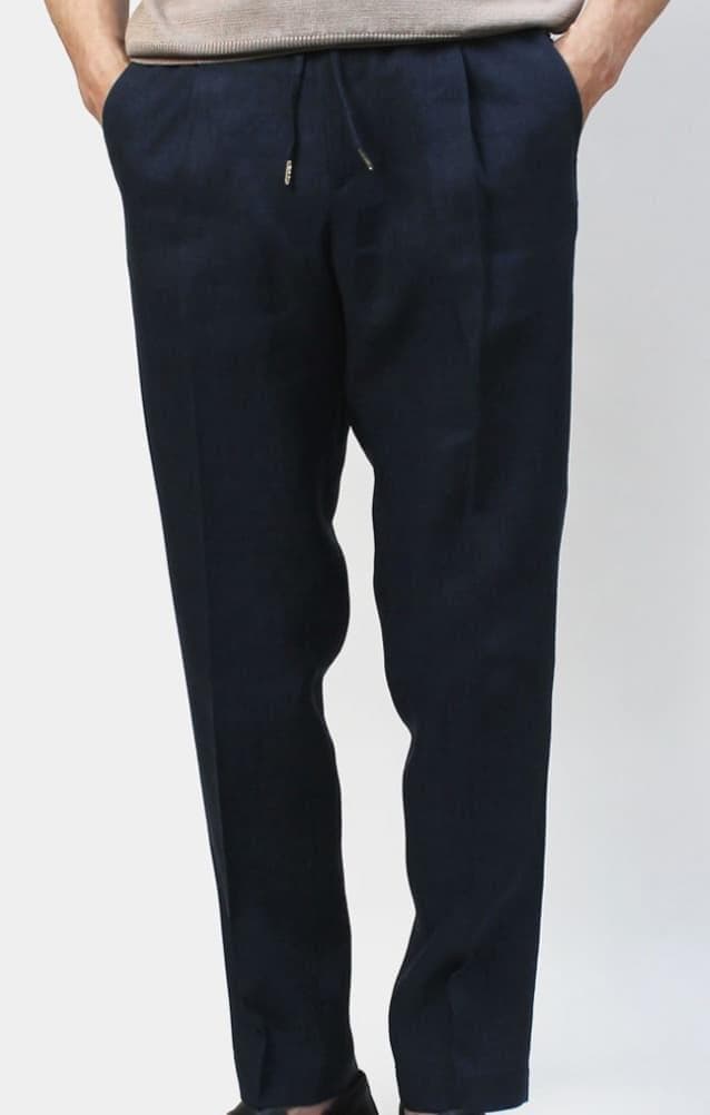 ブリリア1949 ヴァージンウールストレッチ1プリーツテーパードイージーパンツ