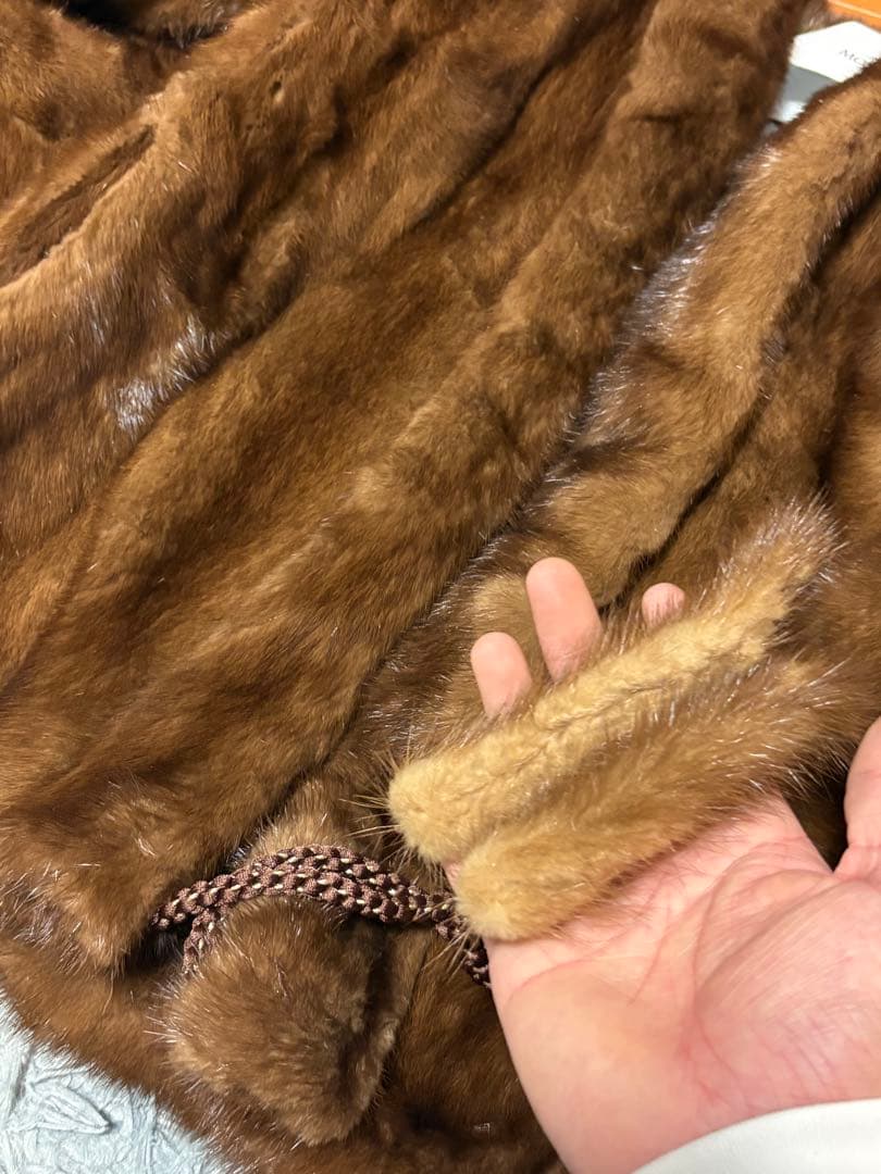 サガミンク　高級銀タグ　ミンクファー　リアルファー　毛皮コート　ブラウン