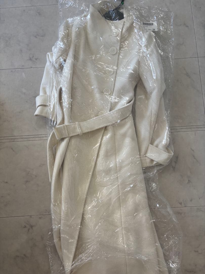 ウィルセレクション　スタンドカラーコート　ホワイト