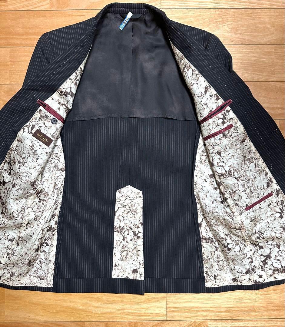 Paul Smith ポールスミス　コレクション　スーツ　黒　ストライプ　L