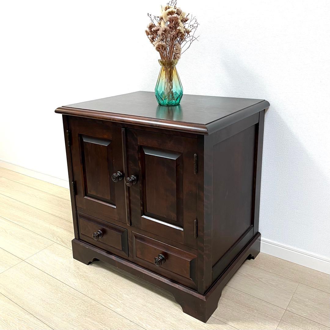 (そ65)北海道民芸家具 ヴィンテージ樺材 リビング収納 サイドキャビネット