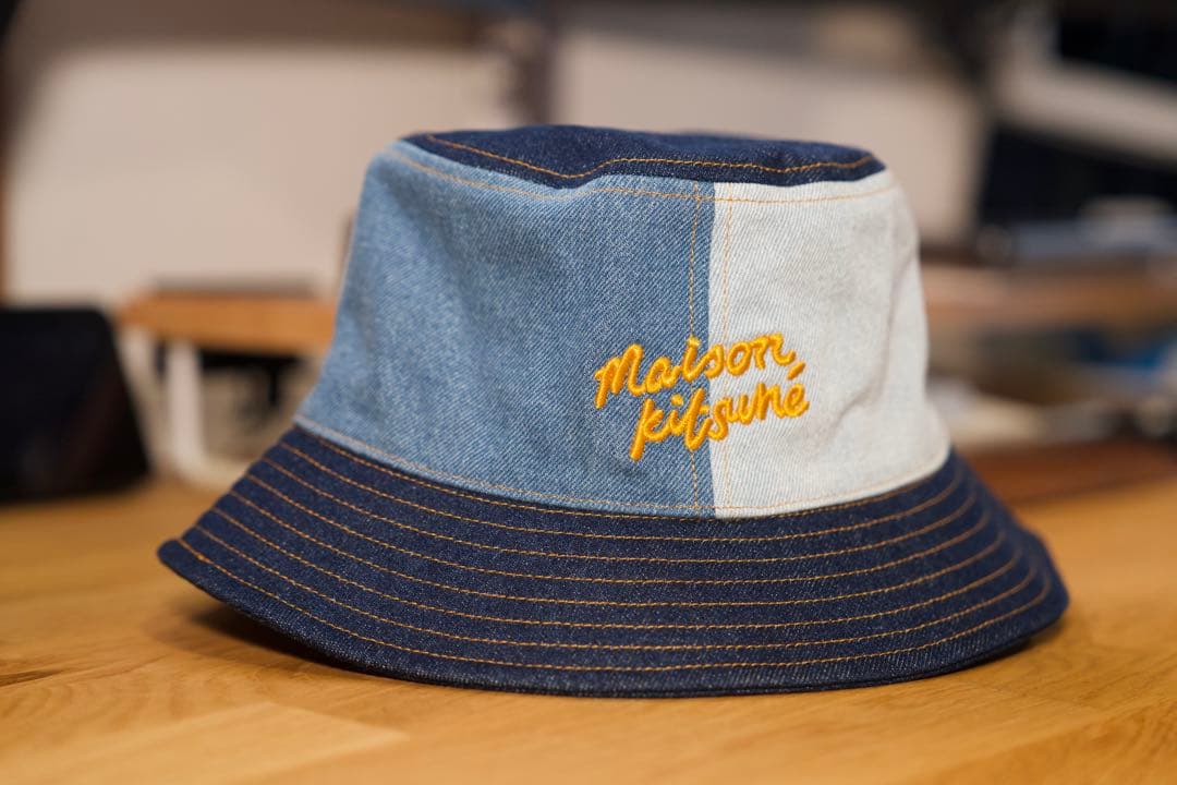 Maison Kitsuné デニム バケットハット　メゾンキツネ　パッチワーク