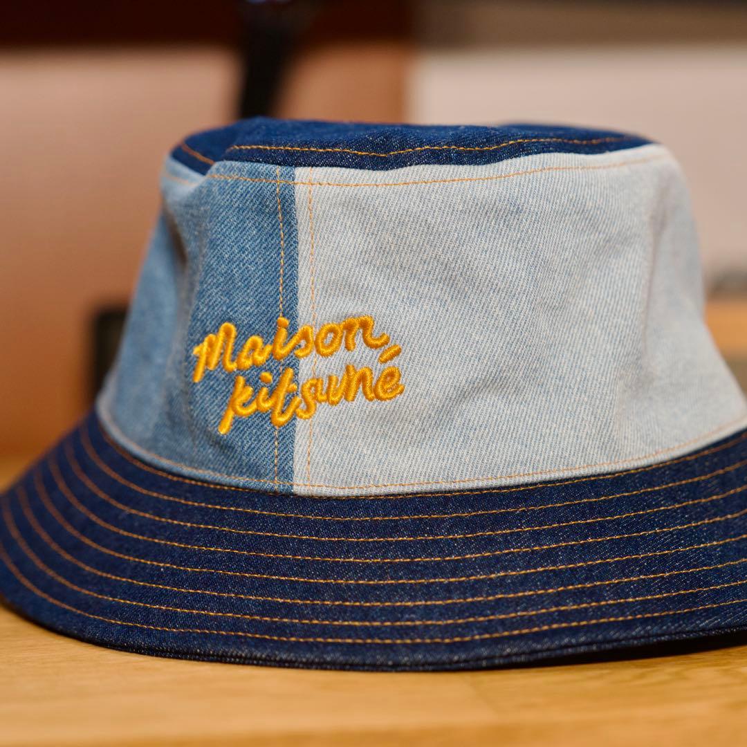 Maison Kitsuné デニム バケットハット　メゾンキツネ　パッチワーク