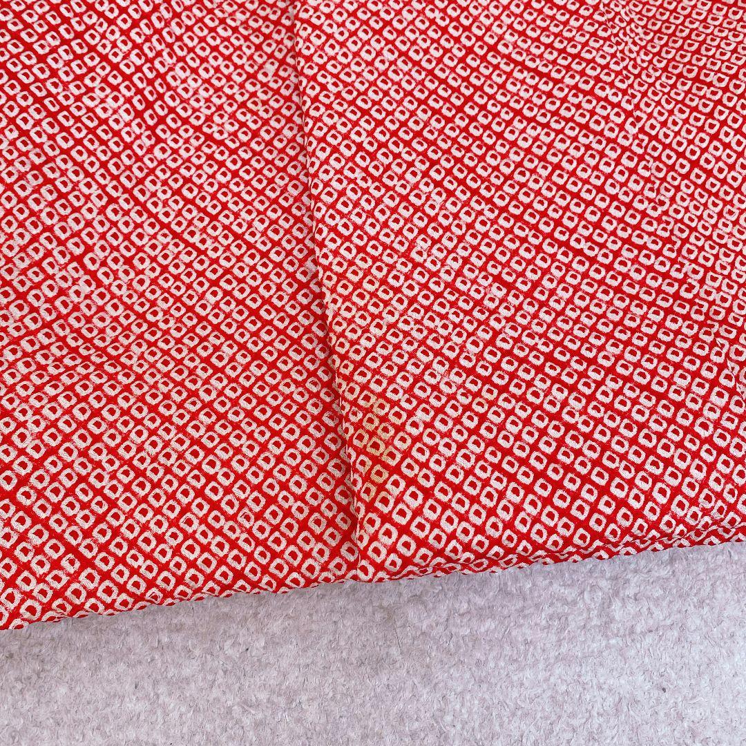 七五三 3歳 正絹 総絞り 被布 着物 バッグ 草履 髪飾り セット