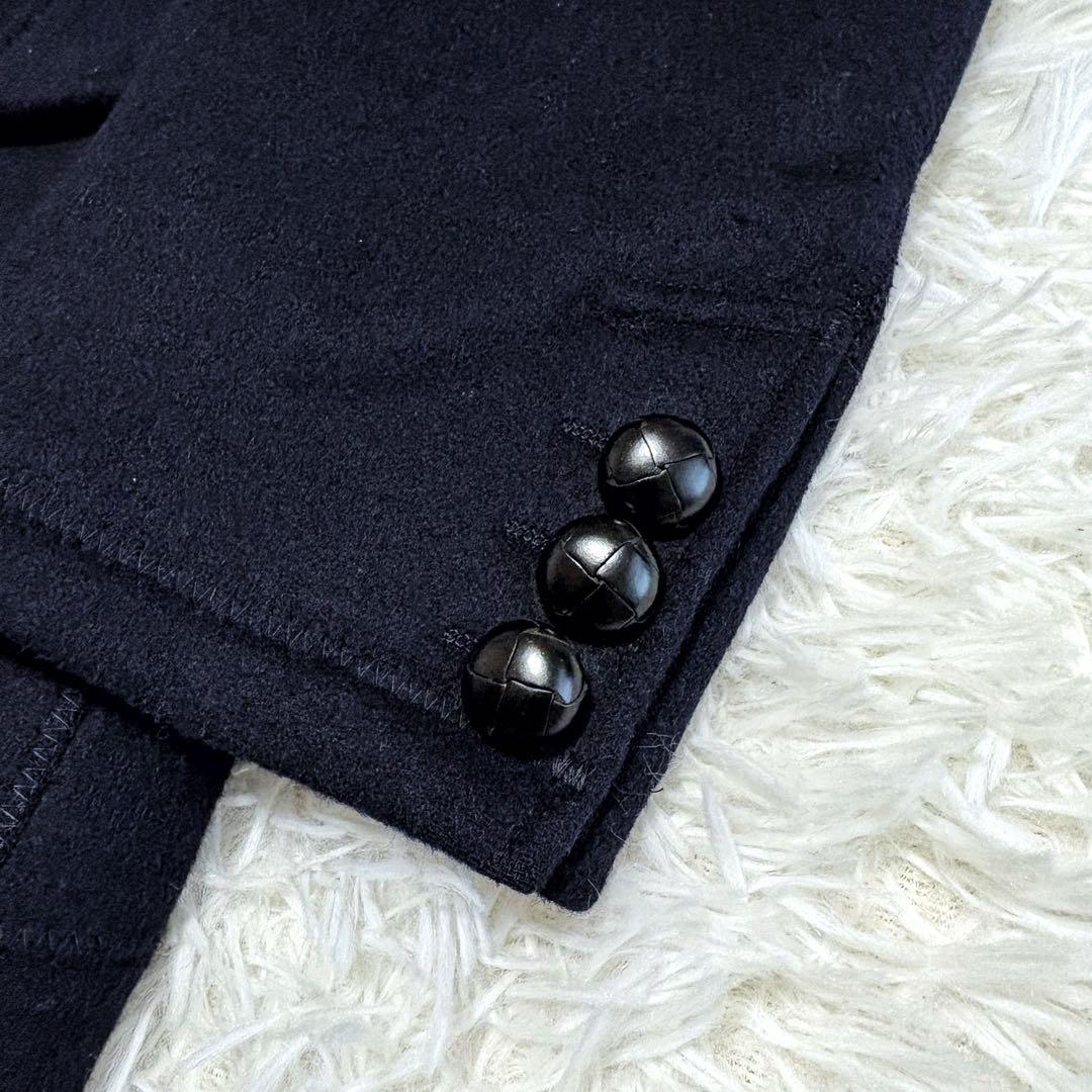 ジュンヤワタナベマン ウールボンディングコート カシミヤ混 ネイビー S