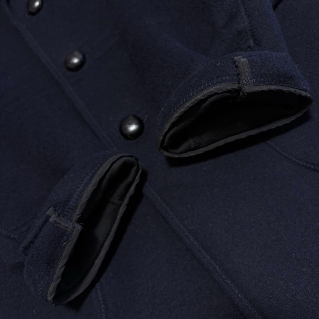 ジュンヤワタナベマン ウールボンディングコート カシミヤ混 ネイビー S