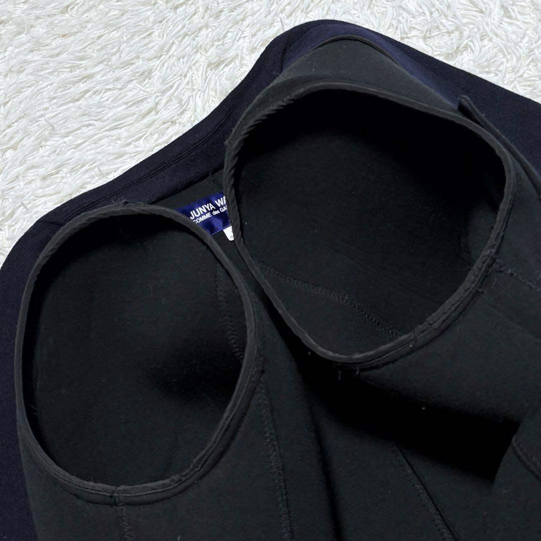 ジュンヤワタナベマン ウールボンディングコート カシミヤ混 ネイビー S