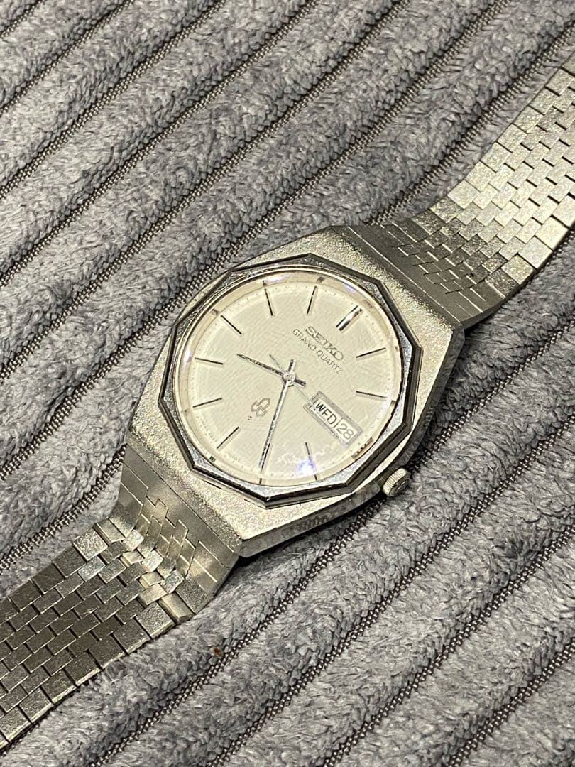 稼働　セイコー　グランドクォーツ　4843-7000 デイデイト　10角ベゼル
