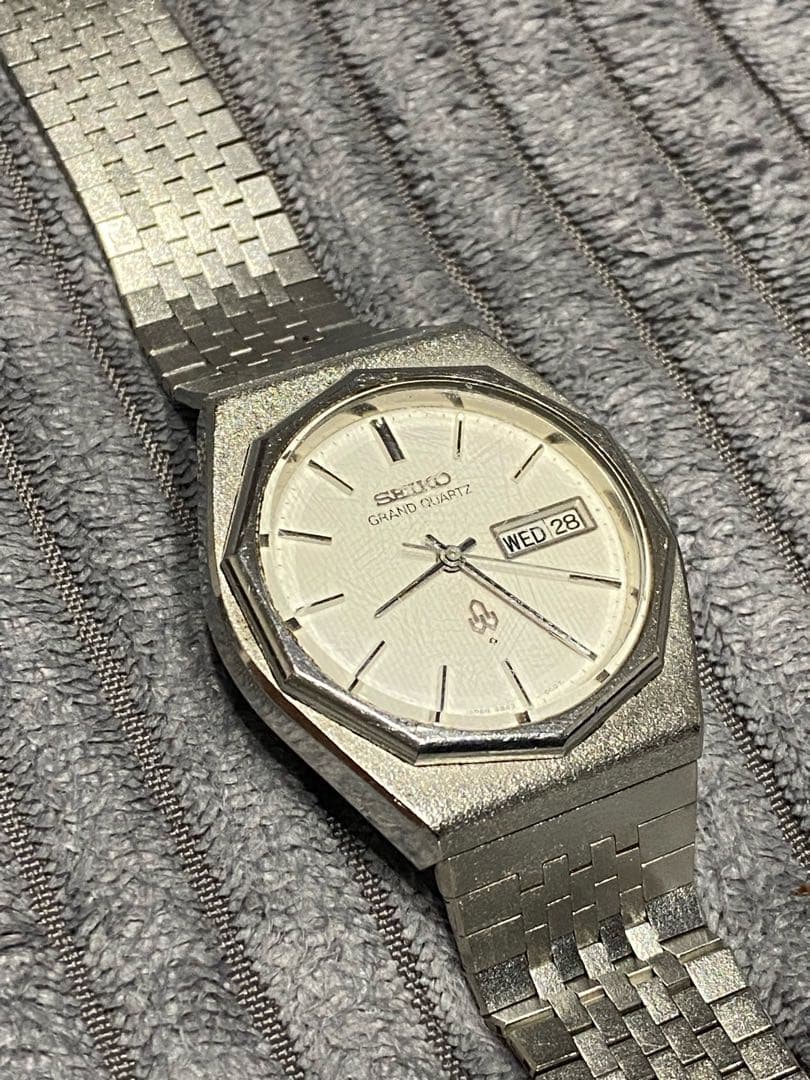 稼働　セイコー　グランドクォーツ　4843-7000 デイデイト　10角ベゼル