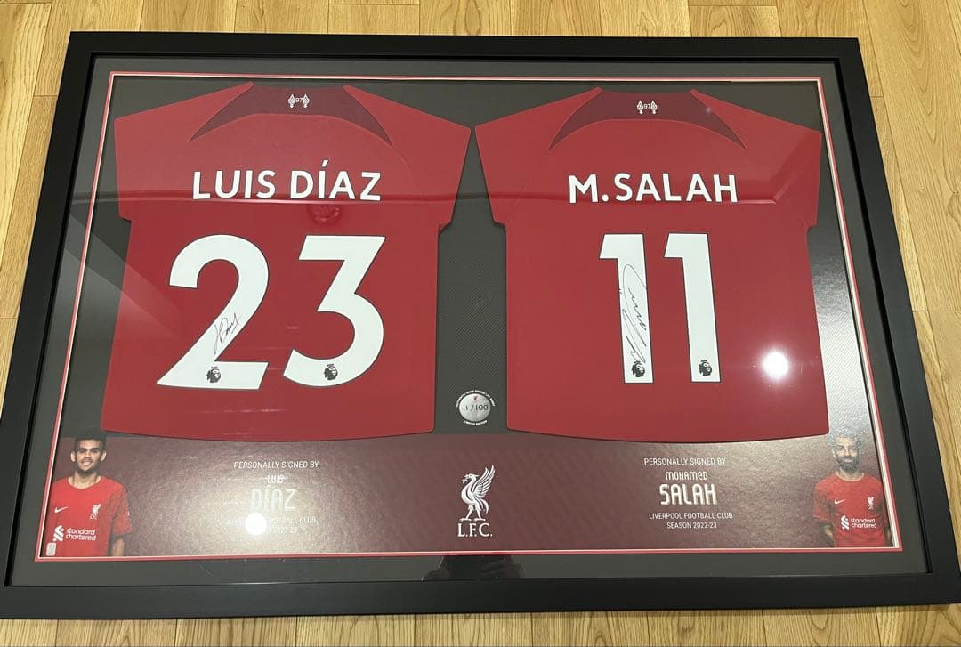 リバプール モハメド・サラー ルイス・ディアス 直筆サイン入り ユニフォーム