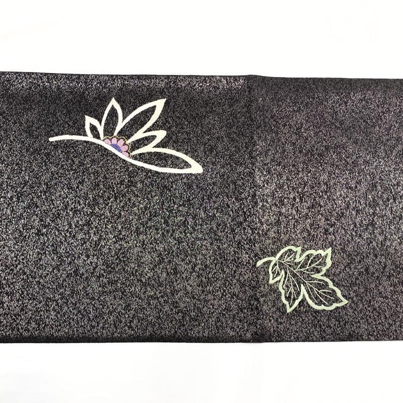 511my11◇汕頭刺繍 相良刺繍 銀通し 花文様 お太鼓柄 袋帯◇美品